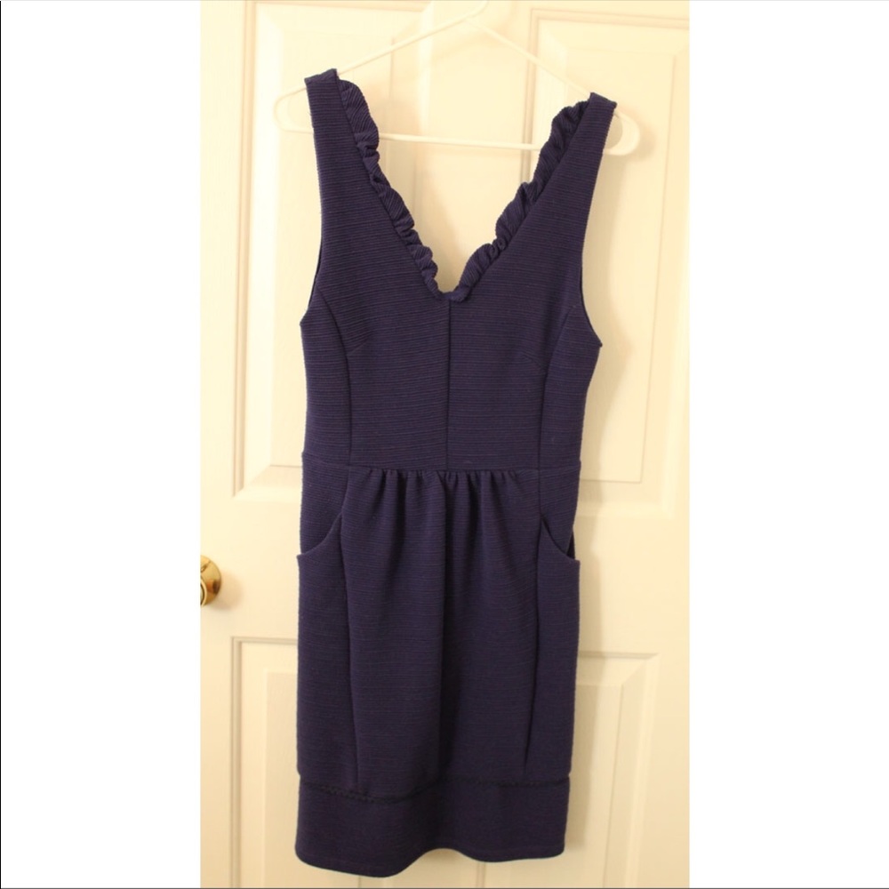 Blue knit dress
